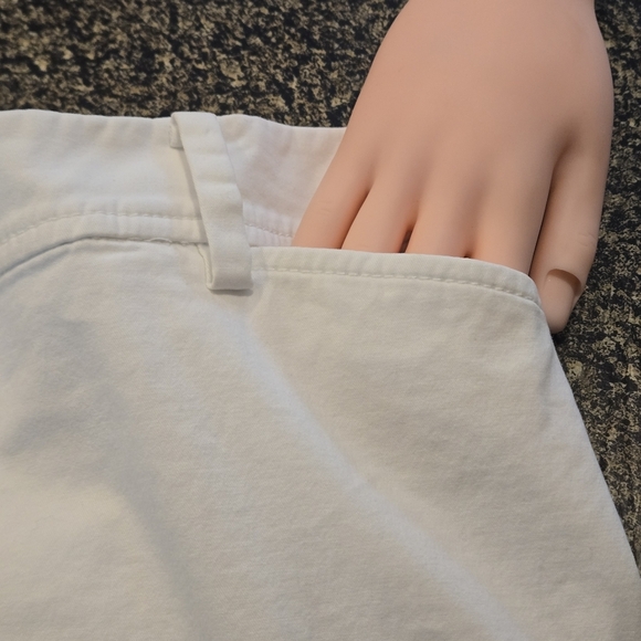 Talbots Women's 8 Perfect Crop Pant Lightweight White Jeans Zip Button Hook - Picture 5 of 15